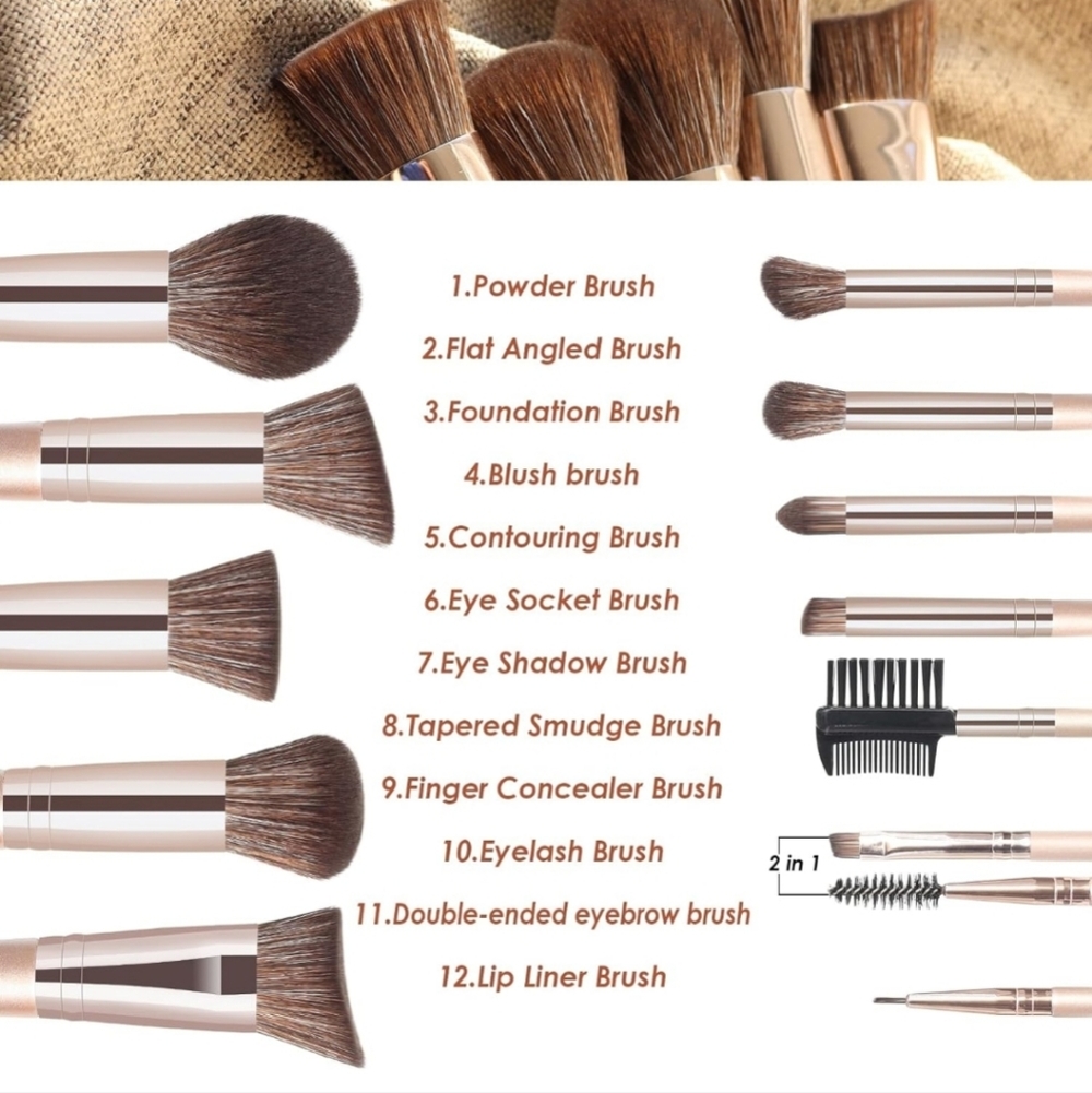 Makeup Brush Set, 12 Pcs - Picture 5 of 6